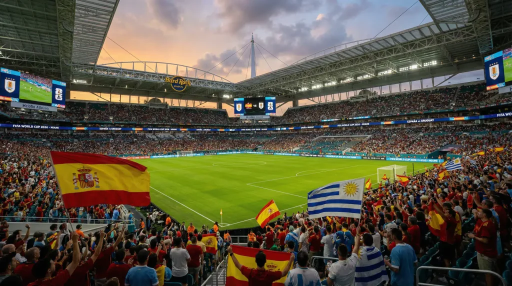 World Cup 2026 Group H preview showing Spain and Uruguay flags with tournament odds data