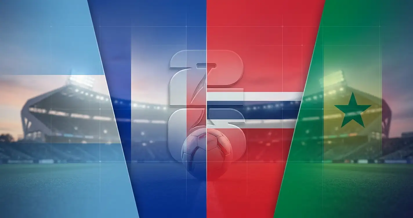 World Cup 2026 fixtures for 22 June featuring Argentina, France, Norway and Senegal national colours